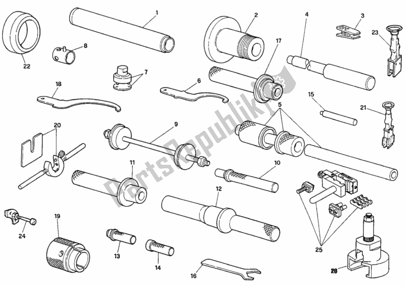 Alle onderdelen voor de Werkplaats Service Tools, Frame van de Ducati Superbike 916 Senna 1996